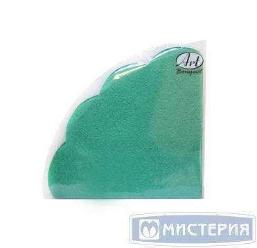 Салфетки d320 мм 3-сл., диз. "Зеленый Барокко", зел., бум., 12 шт/упак "Bouquet" 15 упак/кор РОССИЯ 37555