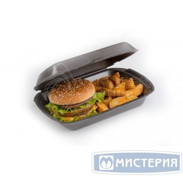 Ланч-бокс 1-секц. 195х150х70 мм, черн., ВПС, 100 шт/кор 100 шт/упак РОССИЯ LBS "А" черн.