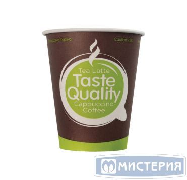 Стакан бумажный 250 мл 1 сл., d80 мм, диз. "Taste Quality", карт., 50 шт/упак 1 400 шт/кор РОССИЯ HB80-280-0004