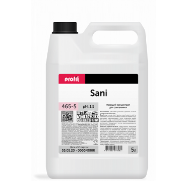 Средство для очистки сантехники "Profit" Sani, концентрат, канистра, 5000 мл 4 шт/кор РОССИЯ 465-5