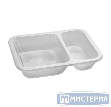 Контейнер под запайку 580[406+174] мл, 2-секц. 187х137х36 мм, прозр., ПП, 50 шт/упак "ПолиЭр" 400 шт/кор РОССИЯ К-187x137x36-2/70-30 ПРУ проз.