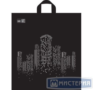 Пакет 400х440 мм, 43 мкм с петлев. ручками, диз. "Биг сити", ПНД, 50 шт/упак "Тикопластик" 300 шт/кор РОССИЯ н00095181