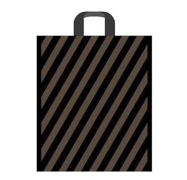 Пакет 380х450 мм, 45 мкм с петлев. ручками, диз. "Полоса", ПВД, 50 шт/упак 500 шт/кор РОССИЯ ПТЛ00642