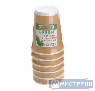 Стакан бумажный 300 мл для холодных напитков, крафт, картон, 6 шт/упак