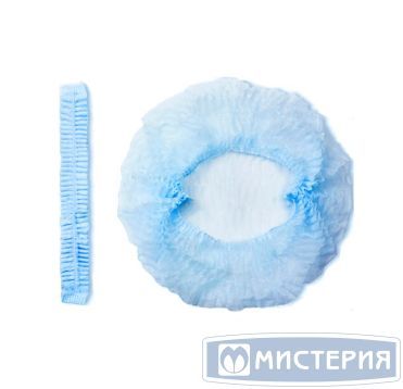 Шапочка "Шарлотта", голуб., неткан. мат-л, 100 шт/упак 10 упак/кор РОССИЯ 007-0943