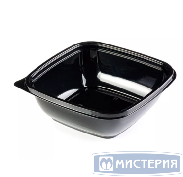Контейнер 375 мл 1-секц. 126х126х50 мм, без крышки, черн., ПЭТ, 50 шт/упак "ЮПласт" 300 шт/кор РОССИЯ ЮПК-1212-375 черн/ЮУПМ6072