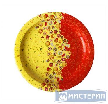 Одноразовая тарелка d 225 мм, 280г/м2, с рисунком "Рог изобилия"