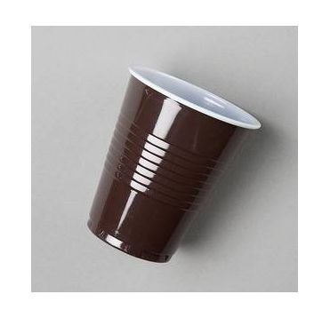 Стакан одноразовый 155 мл для холодных и горячих напитков, коричневый, коричнево-белый