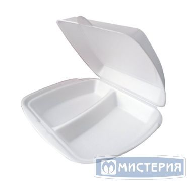 Ланч-бокс 2-секц. 250х210х65 мм, бел., ВПС 100 шт/кор "Алпина" РОССИЯ LBE-2  белый