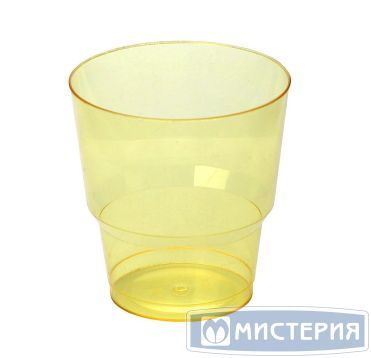 Стакан одноразовый 200 мл, диз. "Кристалл", желт., ПС, 50 шт/упак 1 000 шт/кор РОССИЯ 1004Ж