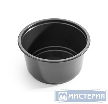Контейнер 500 мл 1-секц. d127хh68 мм, без крышки, черн., ПП, 50 шт/упак "ПолиЭр" 500 шт/кор РОССИЯ К-127-500 черн