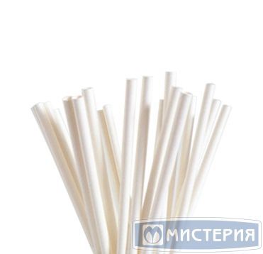 Трубочки для коктейлей 195 мм, d6 мм, бел., бум. прямые, 250 шт/упак 10 упак/кор РОССИЯ