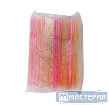 Трубочки для коктейлей 210 мм, d5 мм, цвет в ассорт., пласт. с гофроизгибом, 250 шт/упак 48 упак/кор БЕЛАРУСЬ 34203702