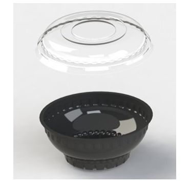 Контейнер 660 мл 1-секц. d162хh70 мм, без крышки, черн., ПС, 500 шт/кор "Kado-Prim" 500 шт/упак РОССИЯ КД-105 дно чёрн.