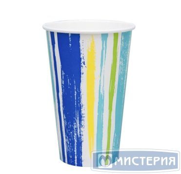 Стакан для холодного, 0.3/0.364л с рисунком полоски, картон