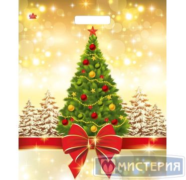 Пакет 380х450 мм, 60 мкм с проруб. ручками, диз. "Мерцание праздника", ПВД, 50 шт/упак "Тикопластик" 500 шт/кор РОССИЯ н00223919