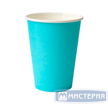 Стакан бумажный 250 мл 1 сл., d80 мм, бирюз., карт., 50 шт/упак 1 000 шт/кор РОССИЯ 250051