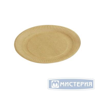 Одноразовая тарелка d 230 мм, 240г/м2, крафт, картон