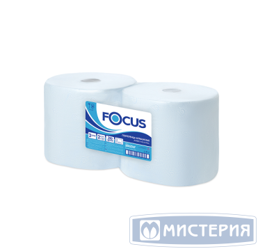 Полотенца бумажные для диспенсеров 2-сл. с центр. вытяжкой, голуб., 350 м "Focus" Jumbo Industrial 2 рул/упак 1 упак/кор РОССИЯ 5079731