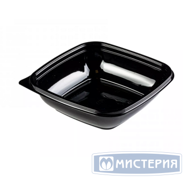 Контейнер 500 мл 1-секц. 160х160х45 мм, без крышки, черн., ПЭТ, 25 шт/упак "ЮПласт" 450 шт/кор РОССИЯ ЮпК-1616-500 черн./ЮУПМ6025