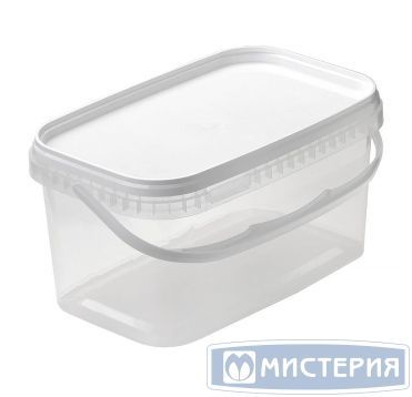 Ведро пищевое 3300 мл, 250х158х128 мм, с ручкой, без крышки, прозр., ПП, 35 шт/кор "Альянсупак" 35 шт/упак БЕЛАРУСЬ ДК-3,3/250*158 ОСВ