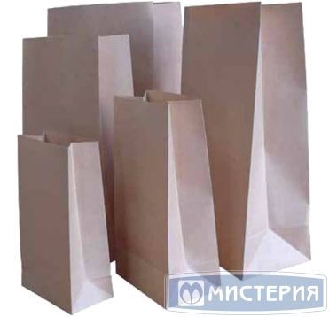 Пакеты на вынос (180+90)х360мм 3кг коричневые крафт 70 г/м2