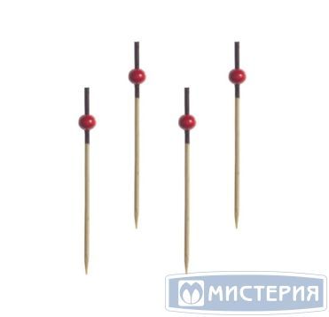 Пика 90 мм, диз. "Красная жемчужина", красн., бамбук, 100 шт/упак 40 упак/кор КИТАЙ