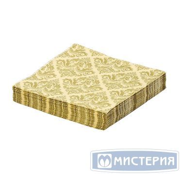 Салфетки 330х330 мм 3-сл., диз. "Золотой орнамент", зол., бум., 20 шт/упак "Bouquet" 12 упак/кор РОССИЯ 42267
