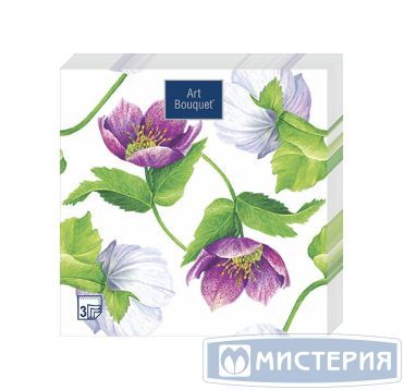 Салфетки 330х330 мм 3-сл., диз. "Декоративный цветок", разноцв., бум., 20 шт/упак "Bouquet" 12 упак/кор РОССИЯ 37342