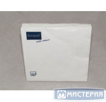 Салфетки 330х330 мм 3-сл., бел., бум., 20 шт/упак "Bouquet" 12 упак/кор РОССИЯ 42269