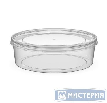 Контейнер для пресервов/мёда, 500мл, круглый, d 145мм, h 52мм, "банка", упорное кольцо и выемка под палец