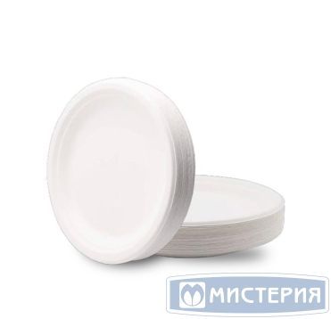Тарелка одноразовая мелкая d180 мм, бел., целл., 50 шт/упак 1 000 шт/кор РОССИЯ 111180