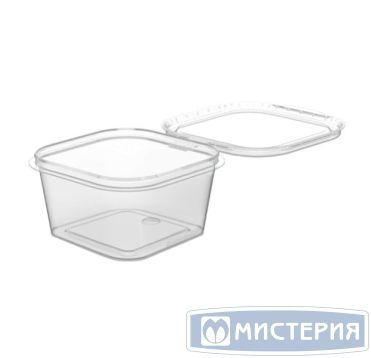 Соусник 50 мл, квадр. 62х62х30 мм, неразъем.крышка, прозр., ПП, 80 шт/упак "Перинт" 1 040 шт/кор РОССИЯ конт. соусн. 50 квадрат.
