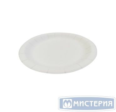 Одноразовая тарелка d 180 мм, ламинированная, белая, с бортом, картон