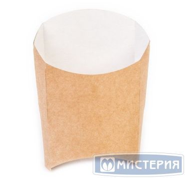 Коробка для картофеля фри, одноразовая, из крафт картона, 50х105х110 мм, ECO FRY M