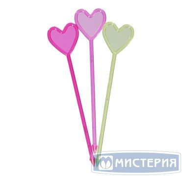 Пика 85 мм, диз. "Сердце", цвет в ассорт., ПС, 35 шт/упак 100 упак/кор РОССИЯ