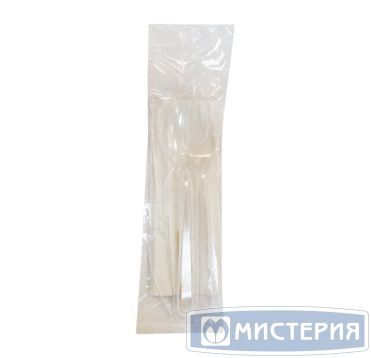 Комплект столовых приборов №5 [лож.ст.+ вил.+ нож: 180 мм, прозр., ПС+ салф.+ з/ч.], 200 шт/кор 200 шт/упак РОССИЯ 501510