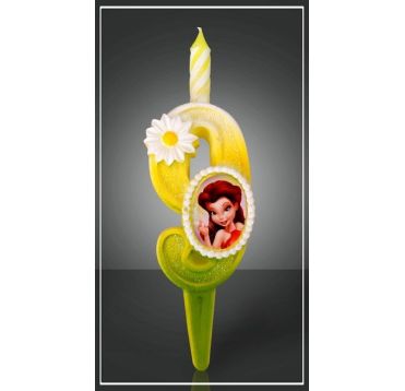 Свеча для торта h40 мм, диз. "Фея. Цифра 9", разноцв., 1 шт/упак 15 шт/кор РОССИЯ 1239