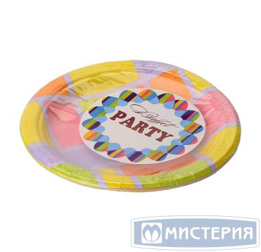 Тарелка одноразовая мелкая d180 мм, диз. "Смальта", карт. лам., 6 шт/упак "Buffet Party" 150 шт/кор РОССИЯ