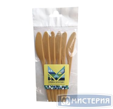 Нож одноразовый 168 мм, биокомпозит, 6 шт/упак "GREEN MYSTERY" 480 шт/кор РОССИЯ