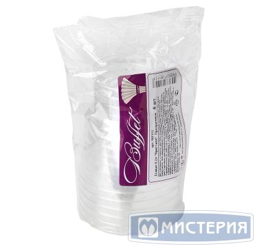 Стакан одноразовый 200 мл "Buffet", диз. "Кристалл", прозр., ПС, 6 шт/упак