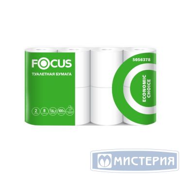 Бумага туалетная 2-сл. "Focus" Economic Choice, бел., 16,2 м, 8 рул/упак 8 упак/кор РОССИЯ 50202475/5056378
