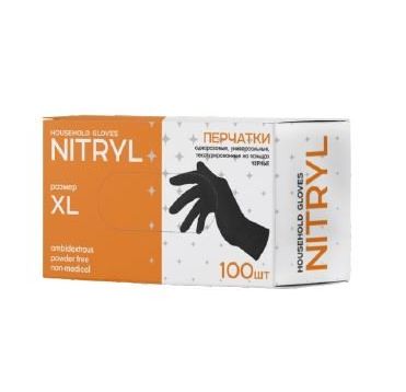 Перчатки нитриловые, р-р ХL, неопудрен., черн., 50 пар/упак 10 упак/кор КИТАЙ CTPNLXL1000BL