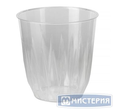 Стакан одноразовый 200 мл, дизайн "Баккара", прозрачный, ПС, 25 штук в упаковке 500 штук в коробке