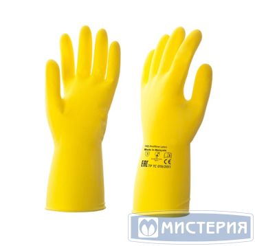 Перчатки латексные, р-р XL, желт., 1 пар/упак "HQ Profiline" 50 пар/кор МАЛАЙЗИЯ 73590