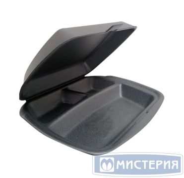 Ланч-бокс 3-секц. 250х210х65 мм, черн., ВПС, 100 шт/кор "Алпина" 100 шт/упак РОССИЯ LBE-3  черный