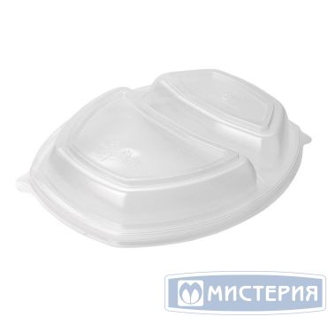 Крышка к контейнеру купол. 2-секц. овал 257х202х37 мм, прозр., ПП, 70 шт/упак "ПолиЭр" 70 шт/кор РОССИЯ К-257-2 крышка Р