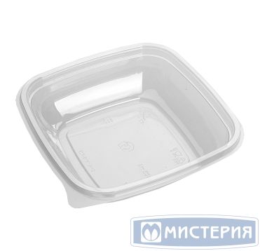 Контейнер 500 мл 1-секц. 160х160х45 мм, без крышки, прозр., ПЭТ, 75 шт/упак "ПолиЭр" 450 шт/кор РОССИЯ СпК-1616-500 прозр.