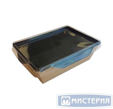 Контейнер 900 мл, 150х150х48 мм, без окна, крышка в компл., крафт-черн., карт., 50 шт/упак "OSQ" OpSalad BE 200 шт/кор РОССИЯ OpSalad 900 BE