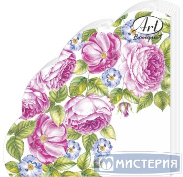 Салфетки d320 мм 3-сл., диз. "Розы", разноцв., бум., 12 шт/упак "Bouquet" 15 упак/кор РОССИЯ 42734